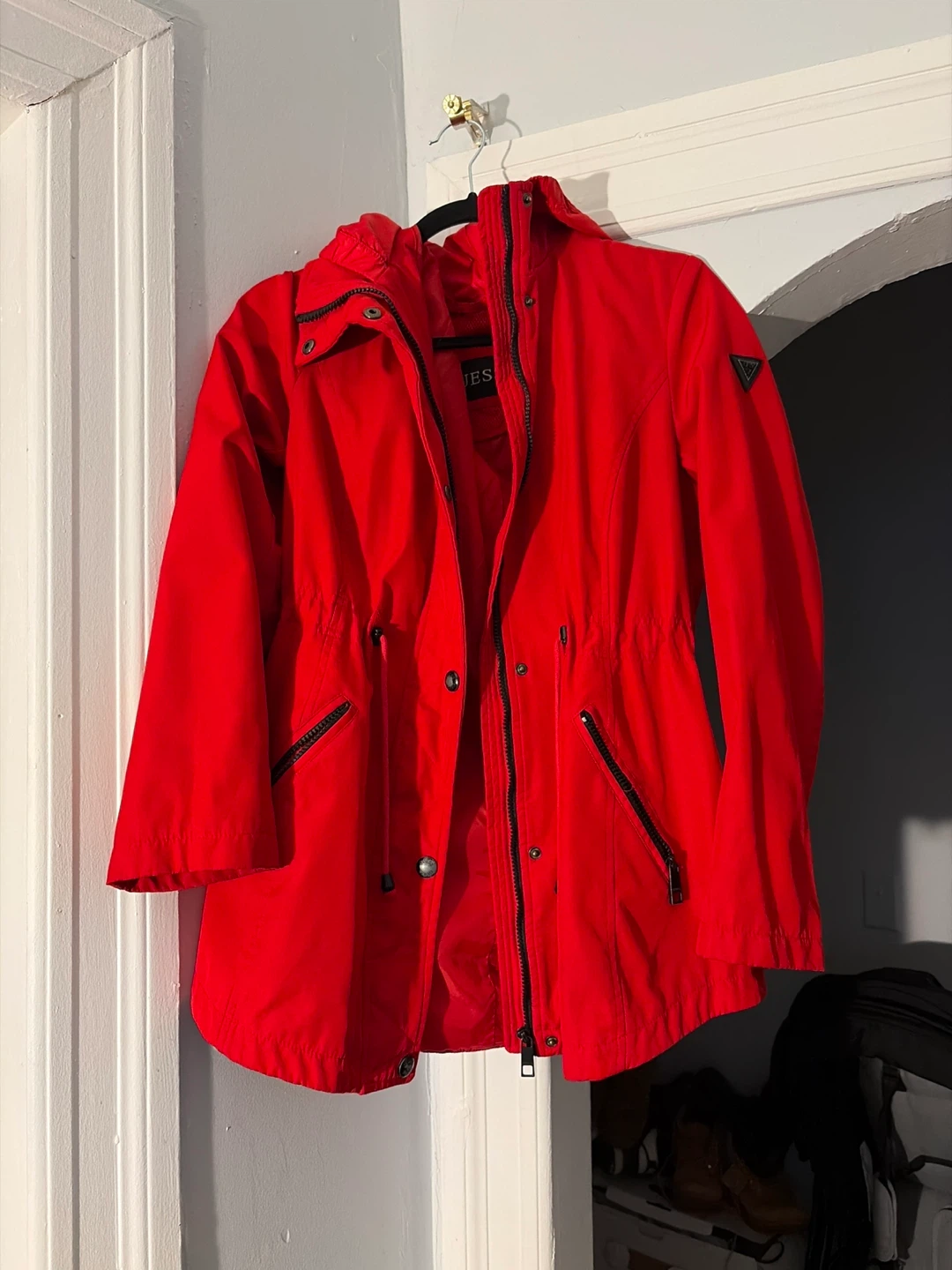 Guess Red Anorak Jacket with Hood