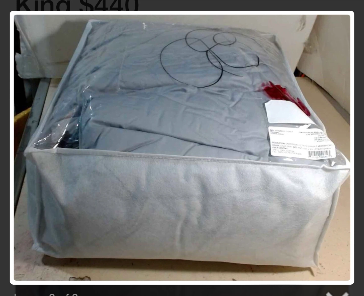 King Size Down Alternative Comforter - Grey - photo 2