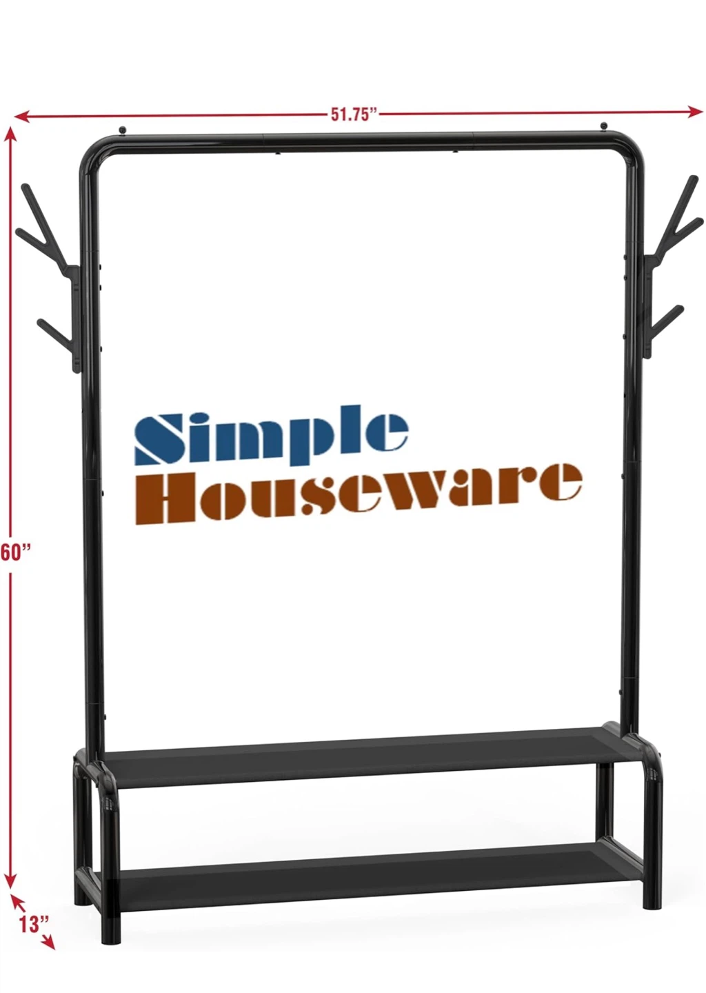 Houseware Garment Rack with Two Shelves H52 - photo 3