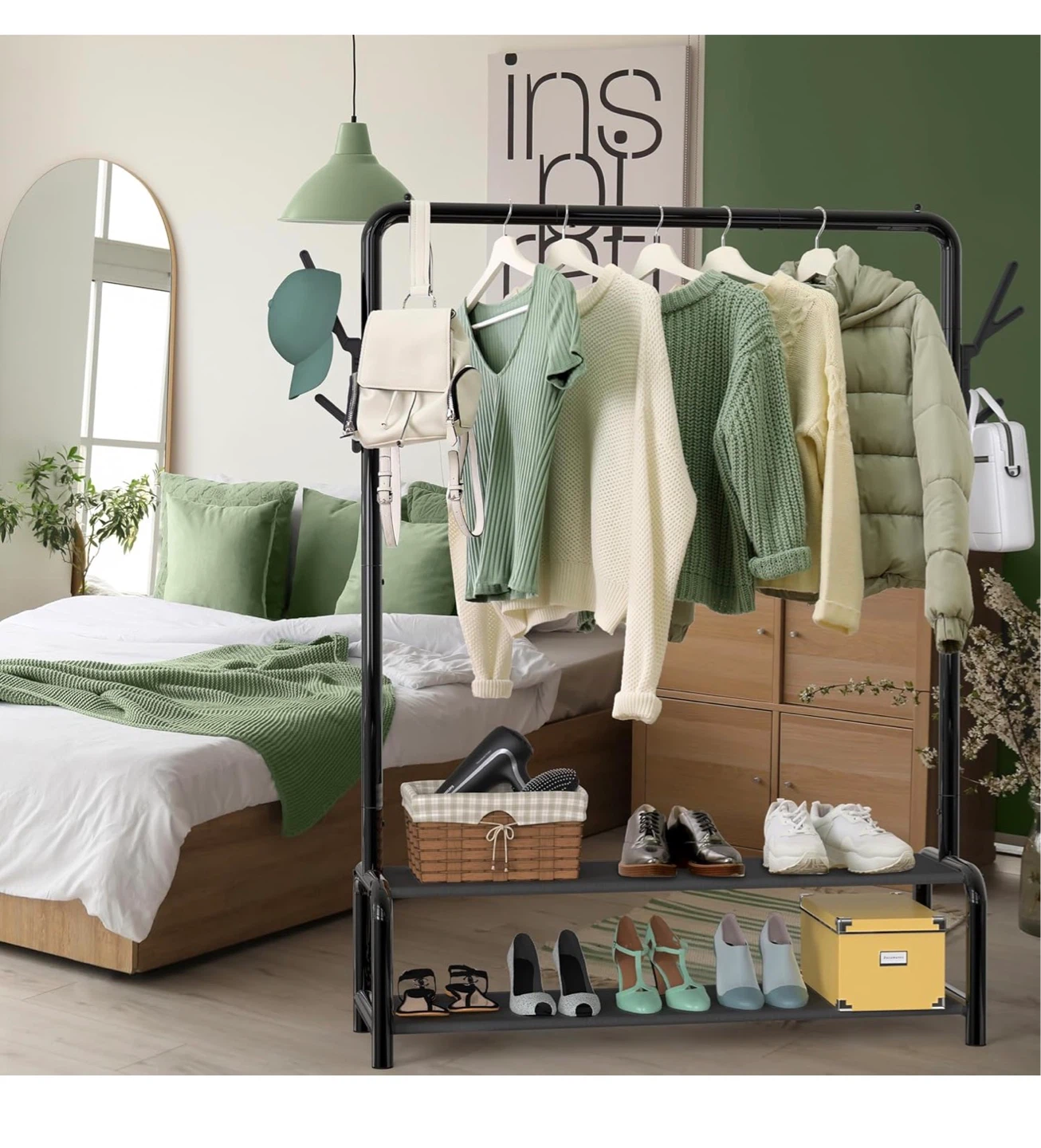 Houseware Garment Rack with Two Shelves H52 - photo 2
