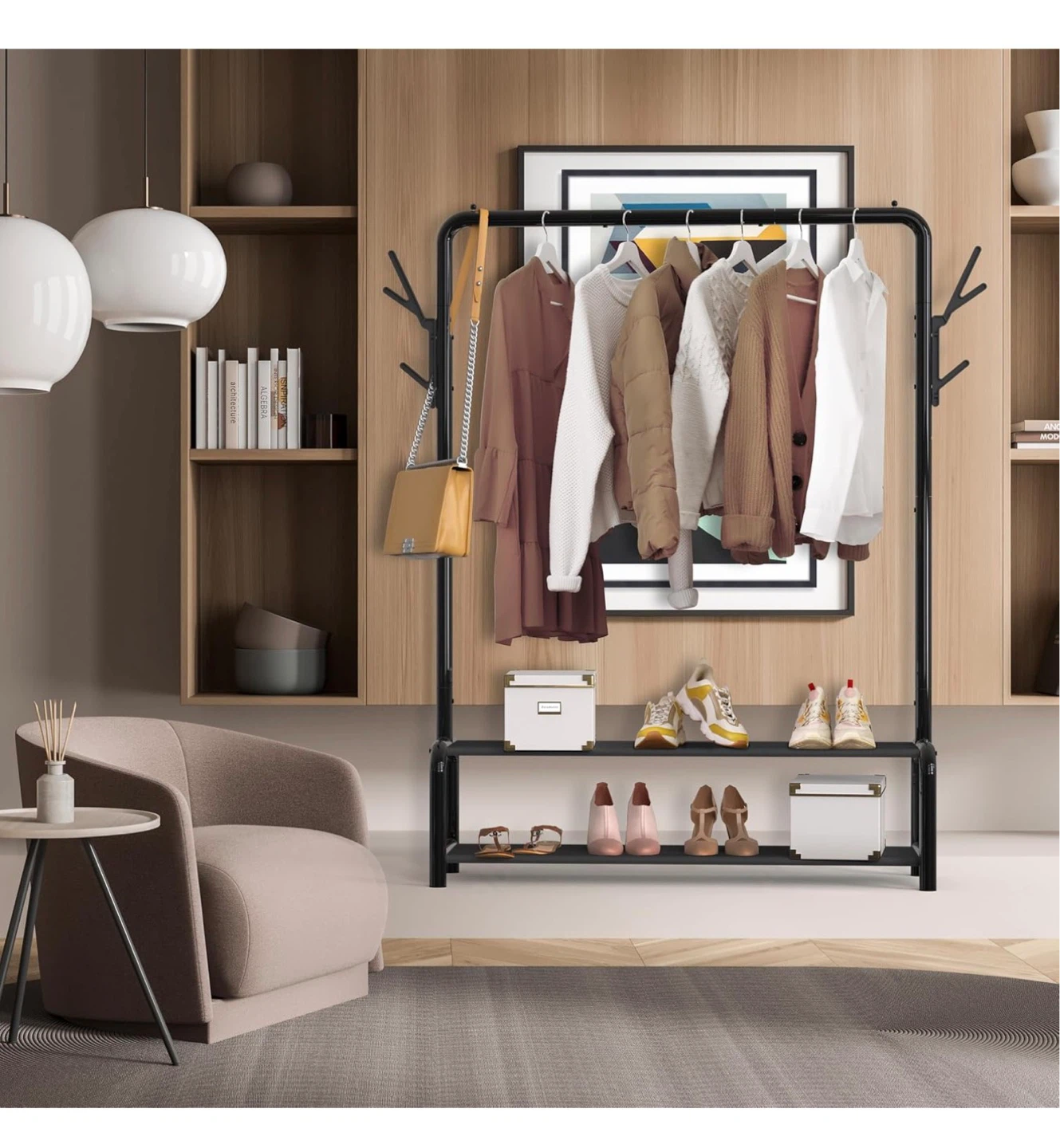 Houseware Garment Rack with Two Shelves H52 - photo 5