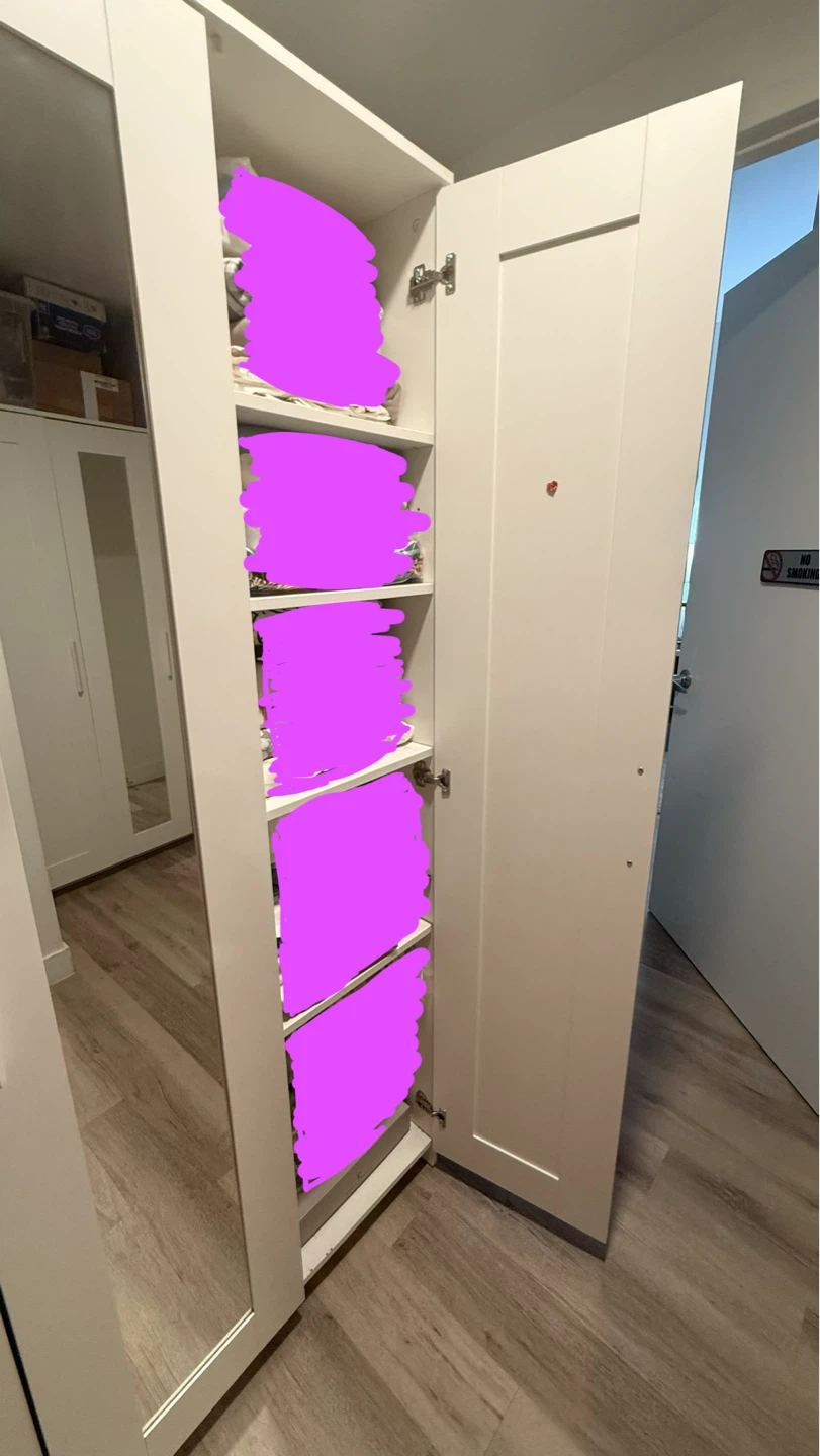 White 3-Door Wardrobe with Mirror - photo 4