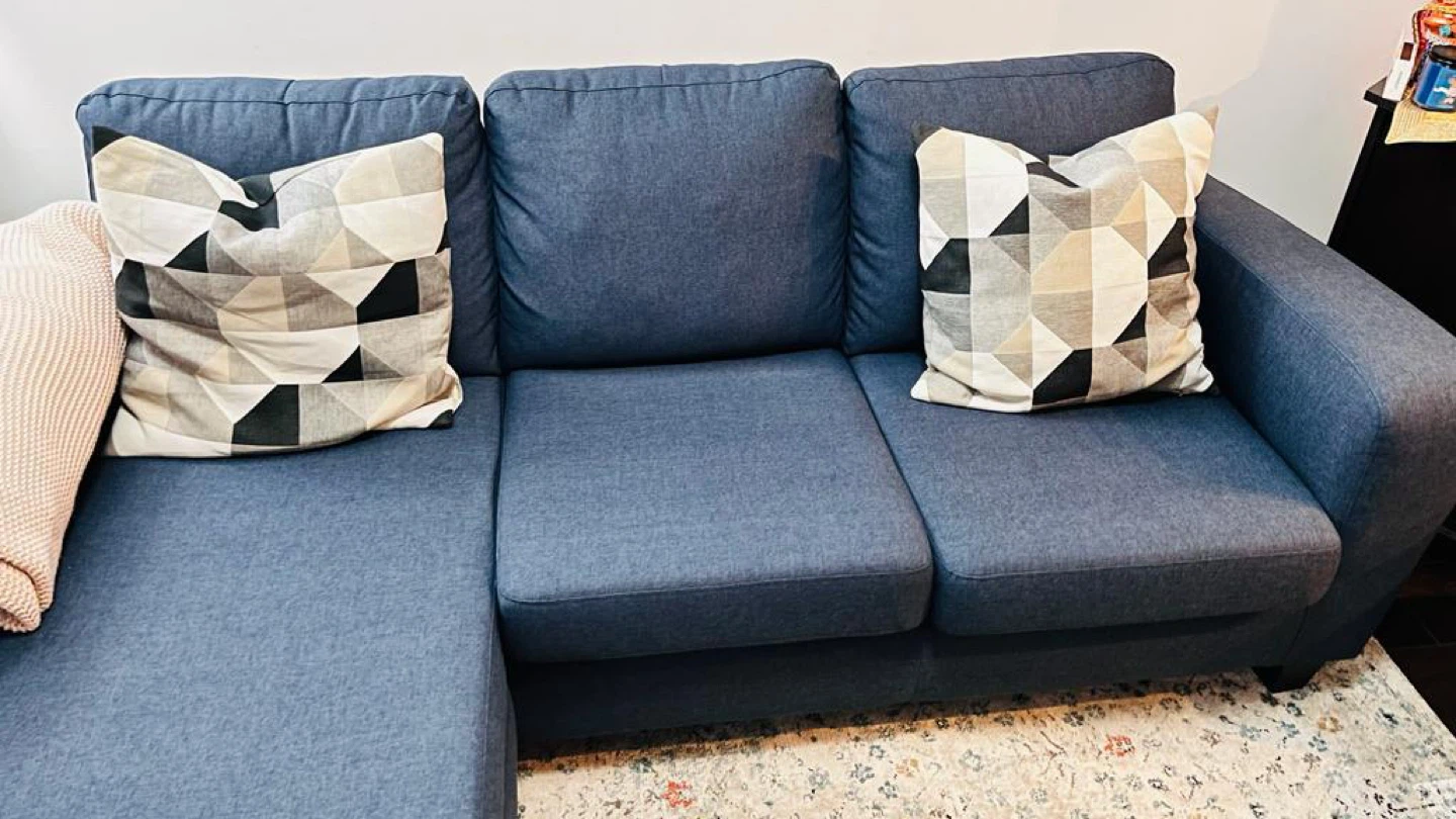 Blue Sectional Sofa with Chaise - photo 2