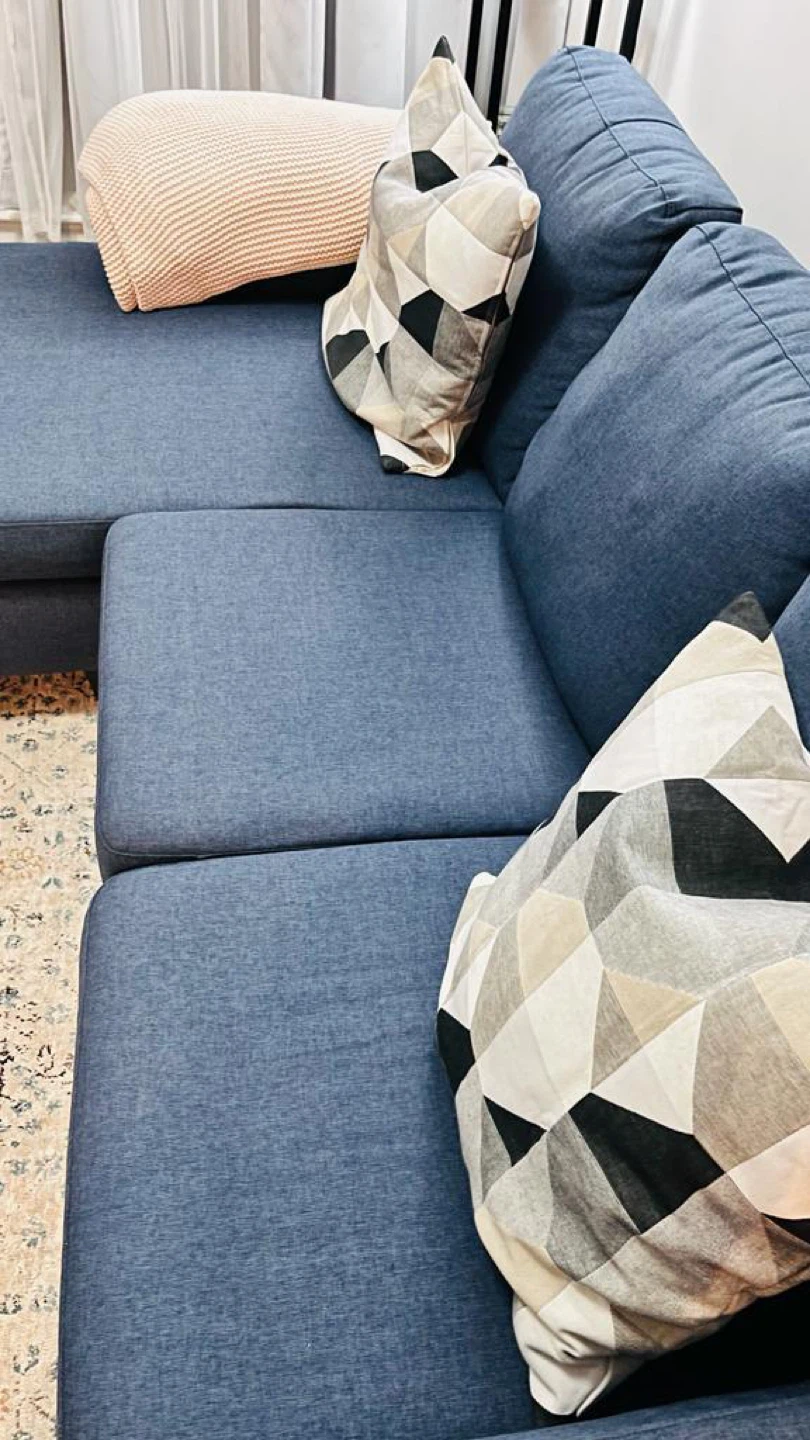 Blue Sectional Sofa with Chaise - photo 3