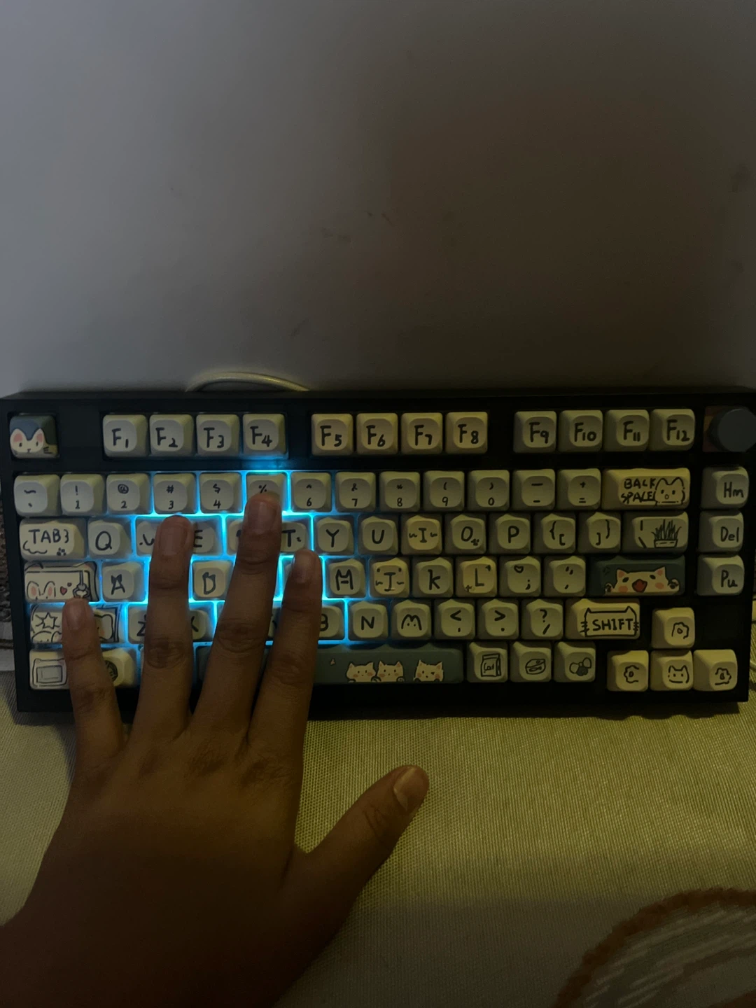 Custom wired Mechanical Keyboard with Cute Cat Keycaps - photo 2