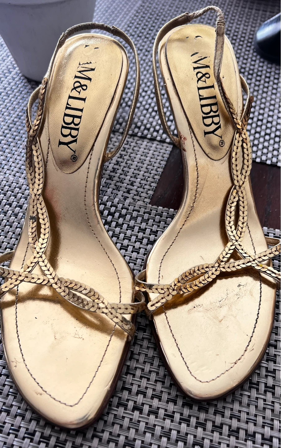 SAMM&Libby Gold Heeled Sandals