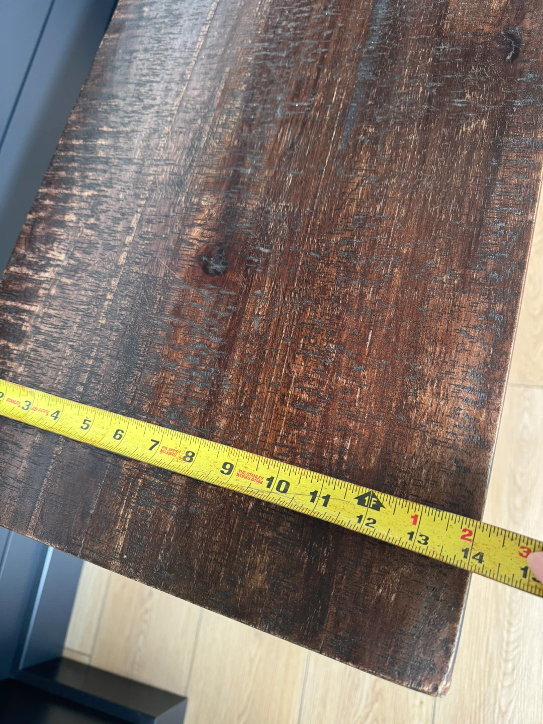 Medium Table with Dark Wood Top and Metal Base - photo 3
