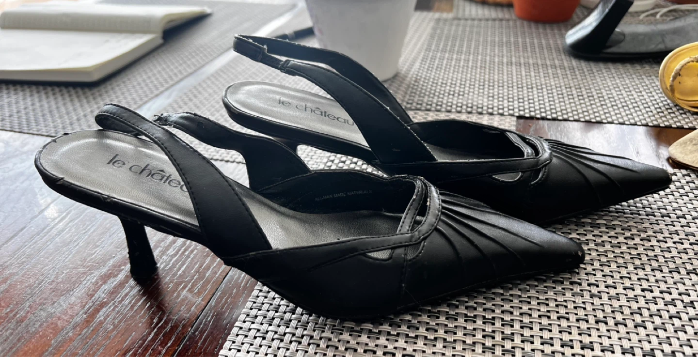 Le Château Black Slingback Heels SIZE 7 - photo 2