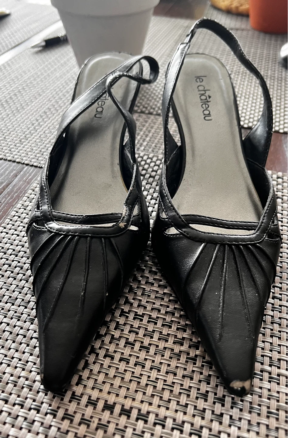Le Château Black Slingback Heels SIZE 7