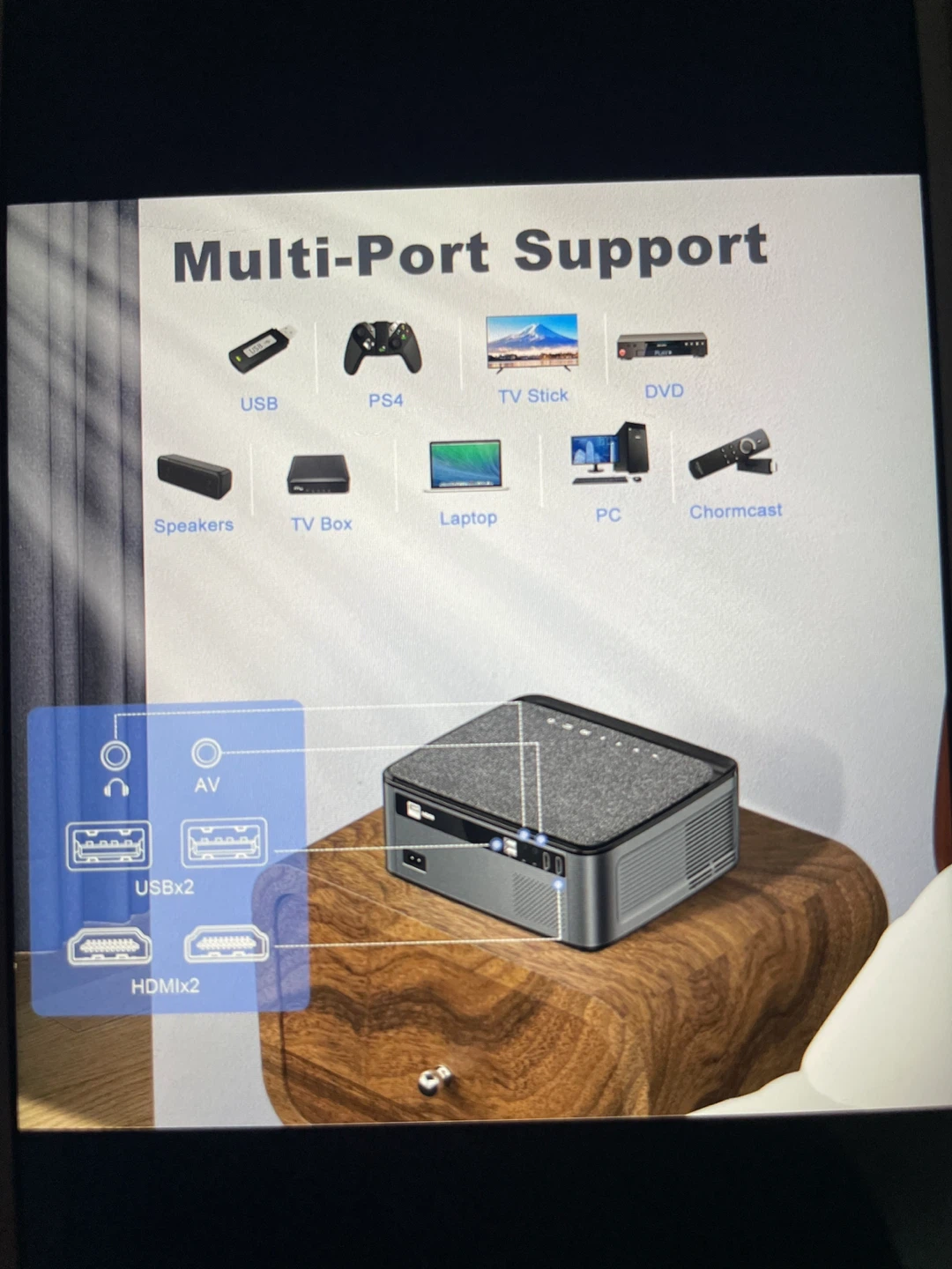 TOPTR0 8500 Lumen Native 1080P Projector with Case - photo 2