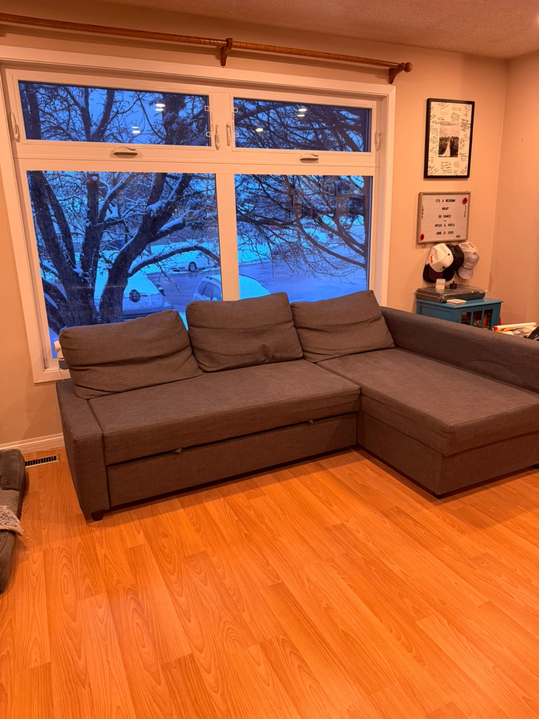 Grey Sectional Sofa Bed with Storage