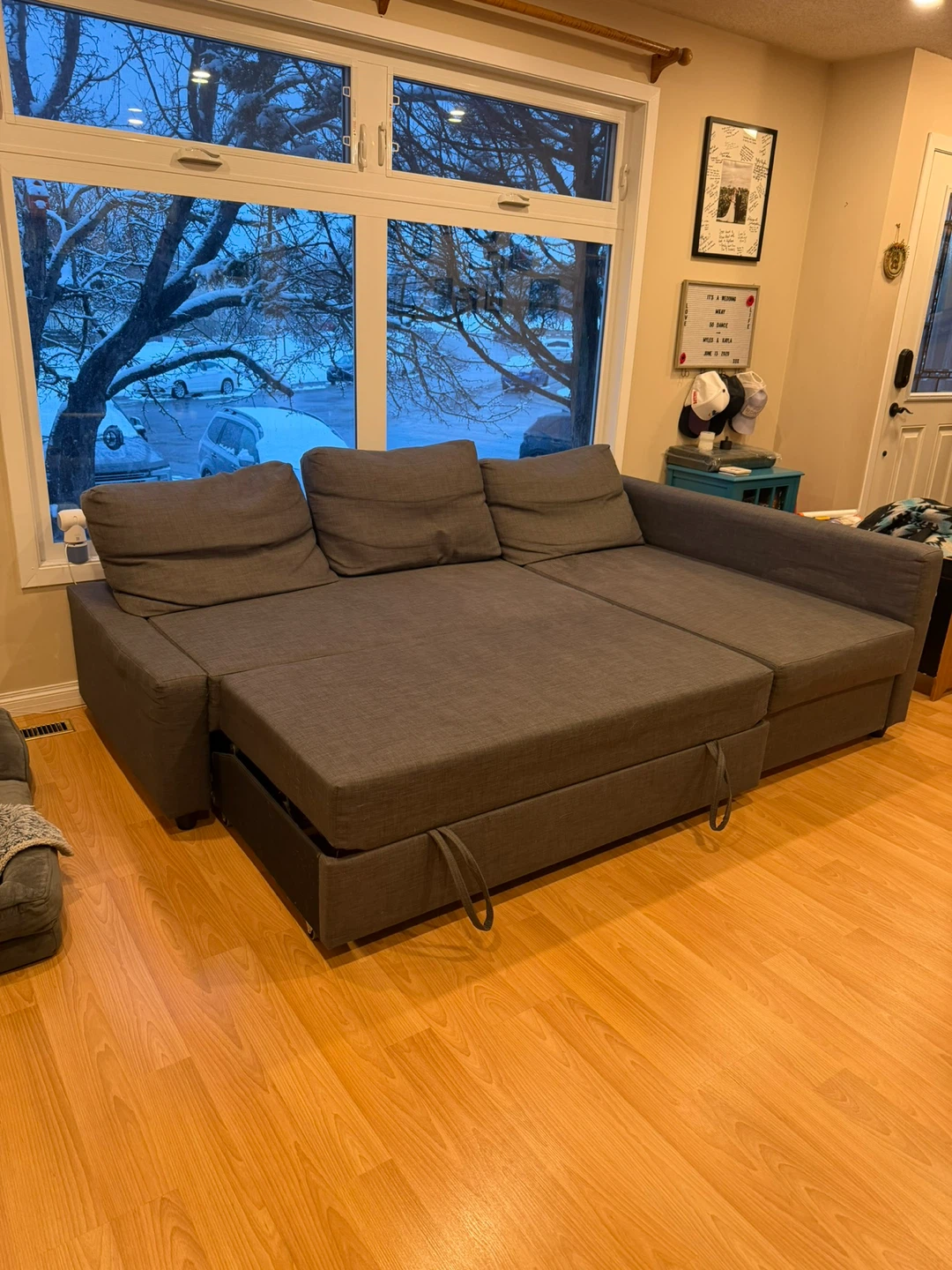Grey Sectional Sofa Bed with Storage - photo 3
