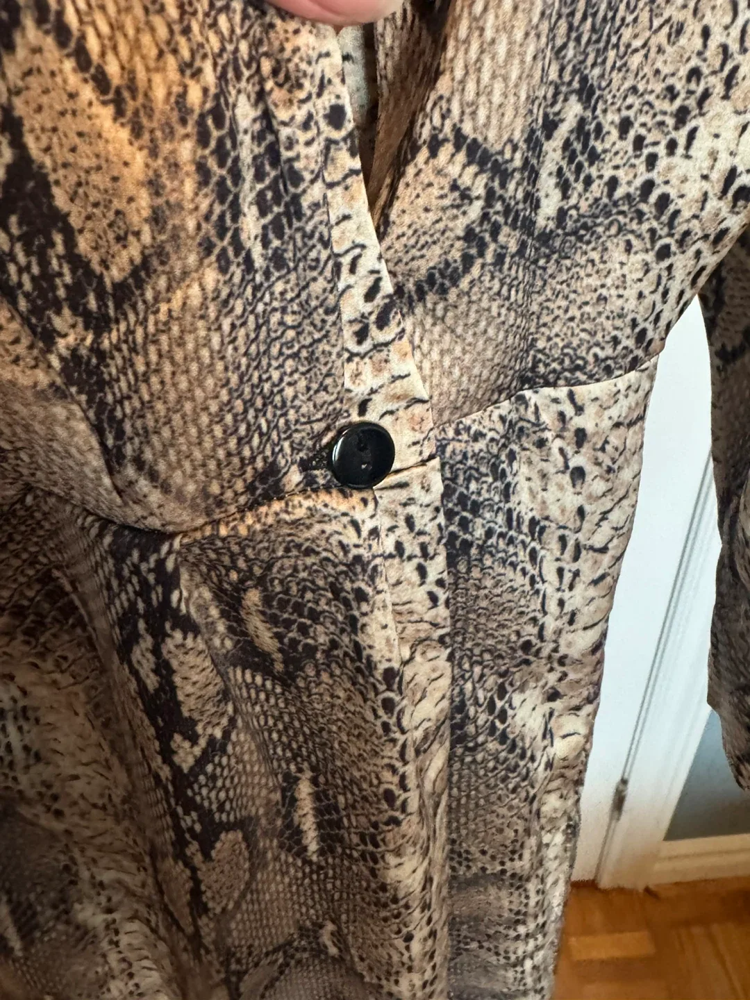 Snake Print Long Sleeve Shirt Dress - photo 3