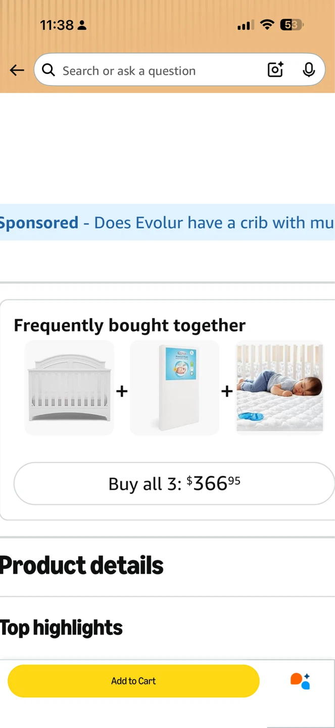 Evolur White Crib with Matterss - photo 3