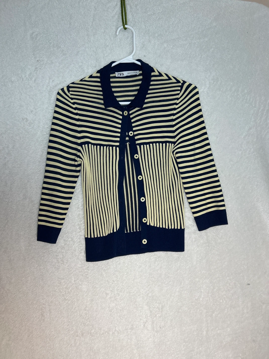 ZARA Striped Button-Up Cardigan - S