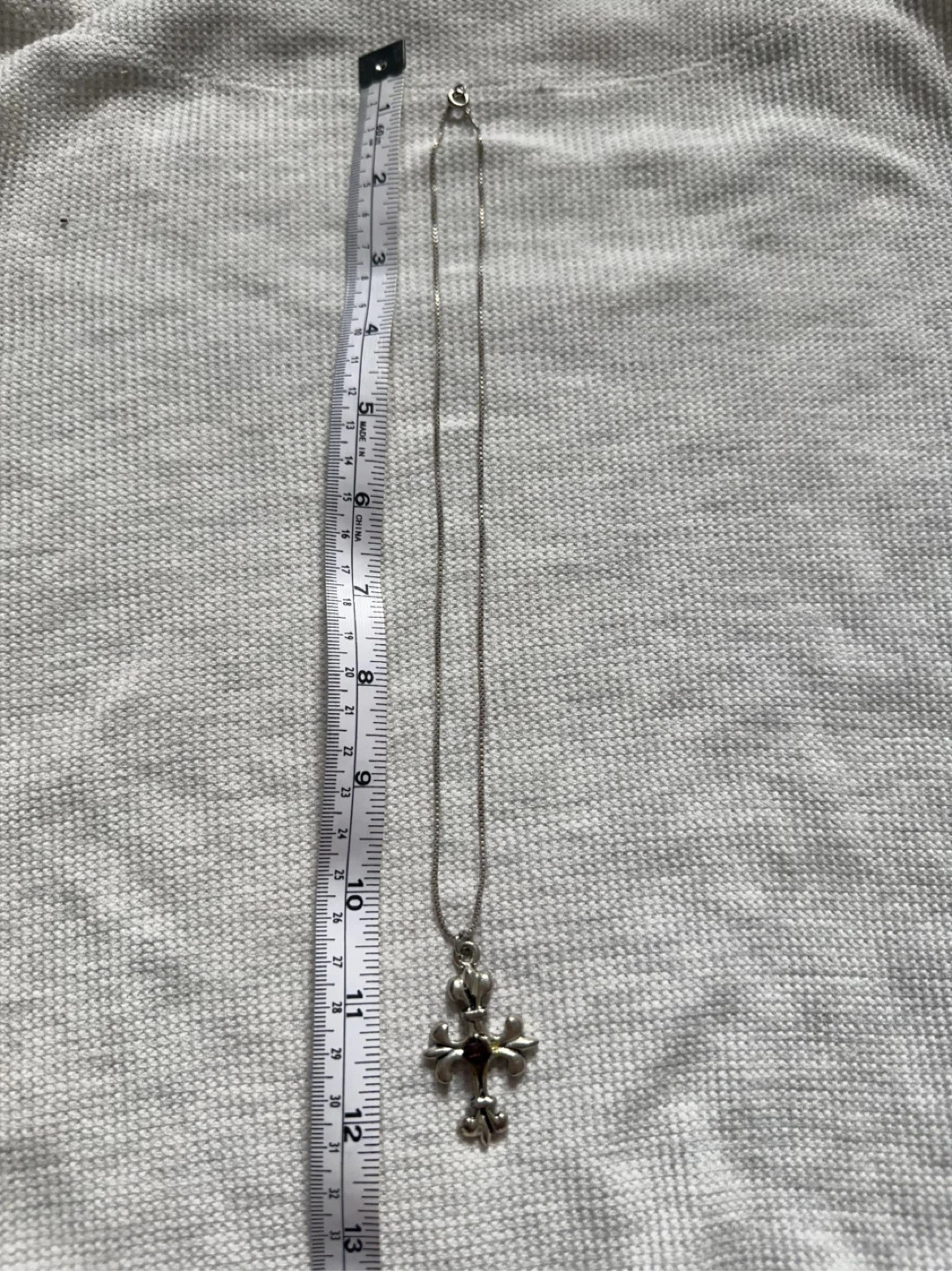 Cross Pendant Necklace with cherry Amber Stone - photo 3