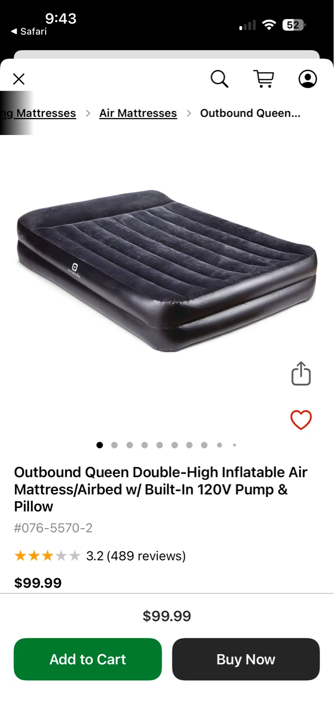 Outbound air bed and chairs - photo 2