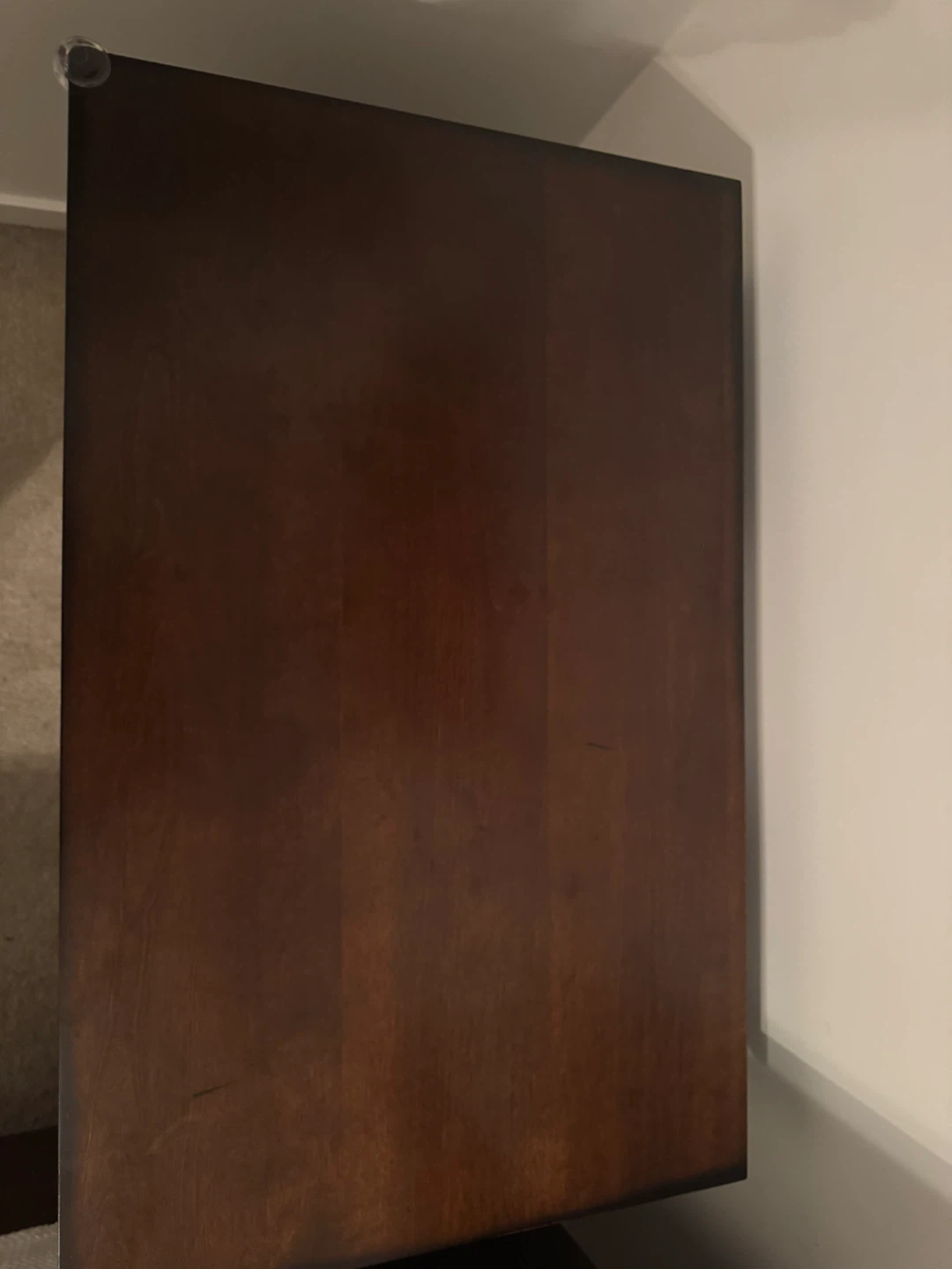 Dark Brown Wooden Nightstand with 2 Drawers - photo 3