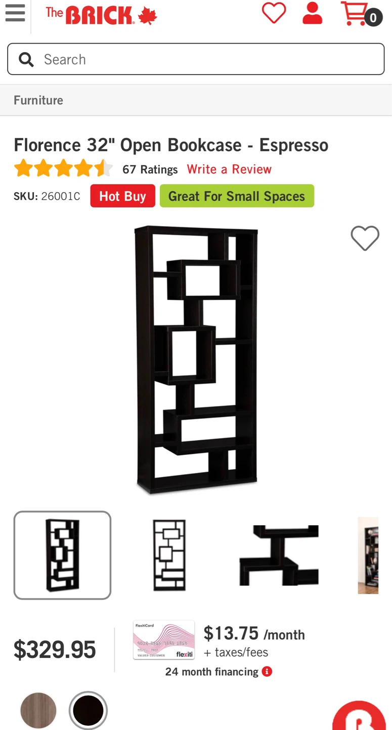 2 Geometric Open Bookcases  - Espresso - photo 2