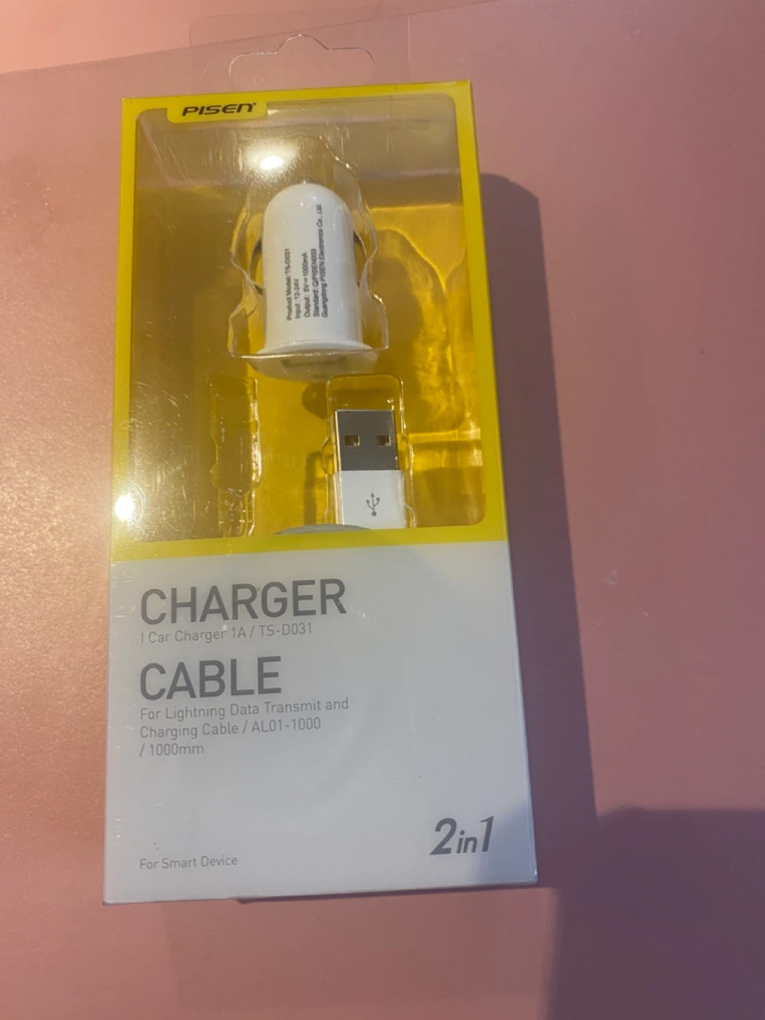 PISEN 2-in-1 Car Charger and Cable
