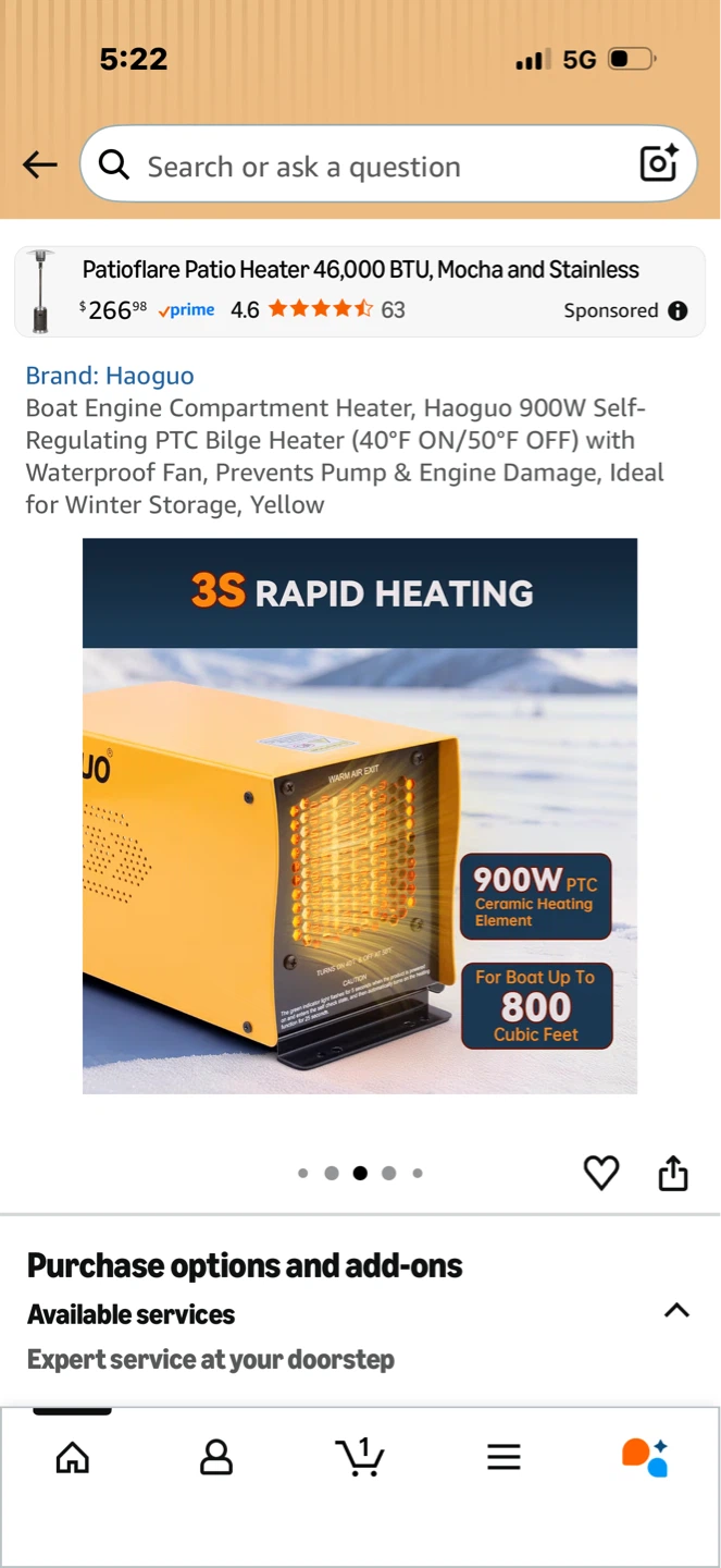 Haoguo Boat Engine Compartment Heater 900W - photo 2