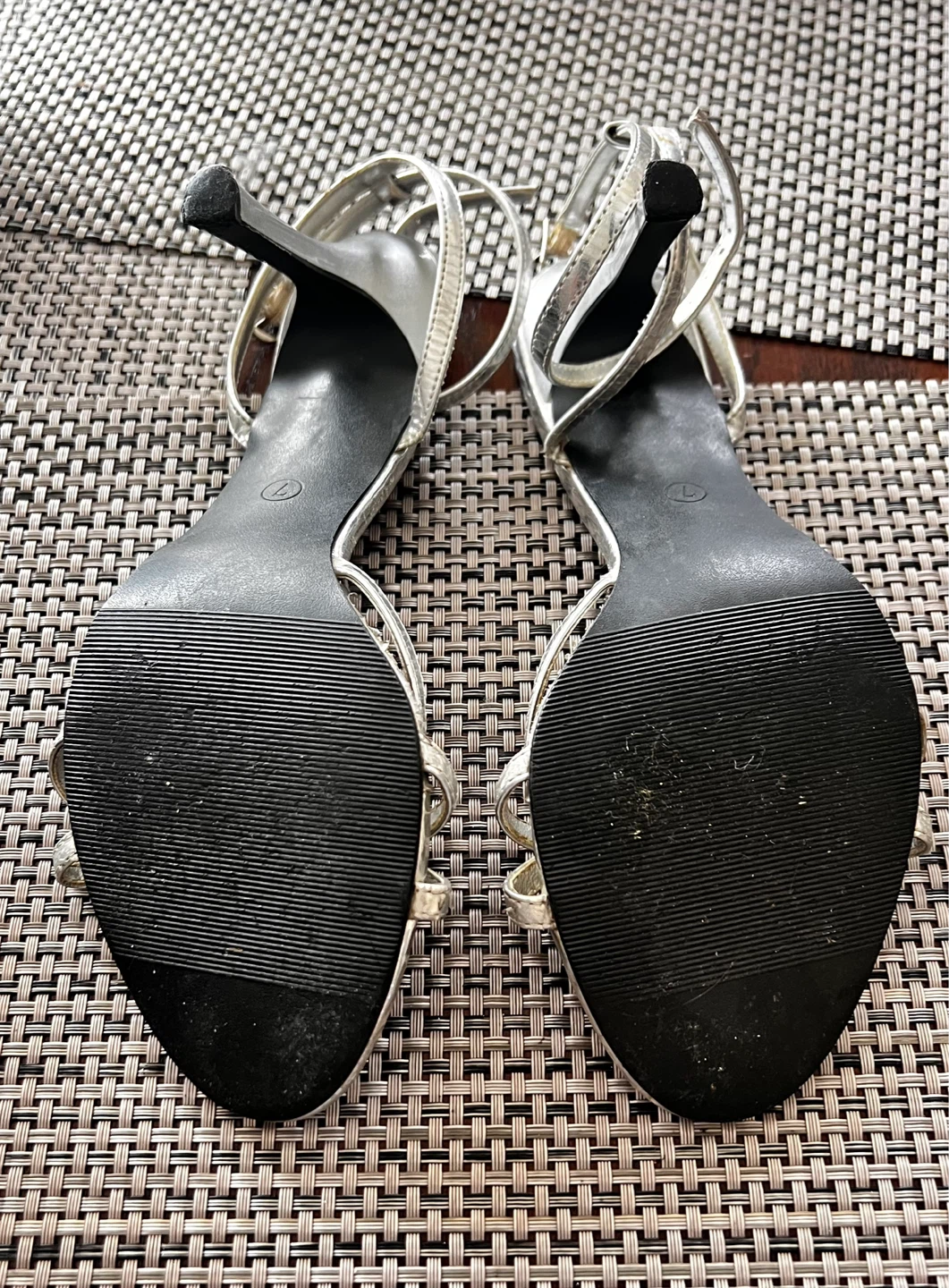 Sweet Seventeen Silver Embellished Heels Size 7 - photo 5