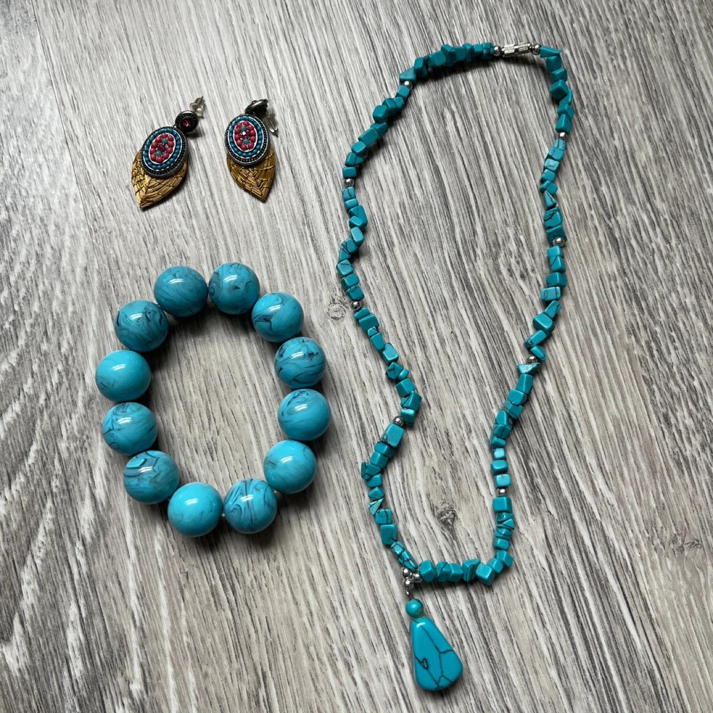 Turquoise Boho Jewellery Set