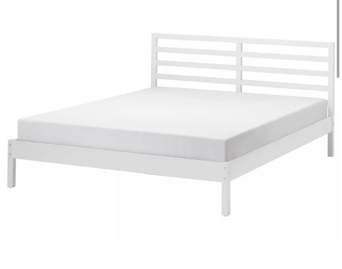 IKEA White Bed Frame with Slatted Base - photo 2