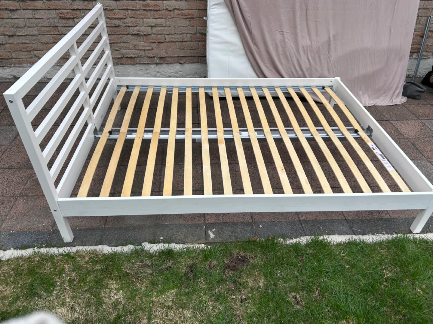 IKEA White Bed Frame with Slatted Base - photo 4