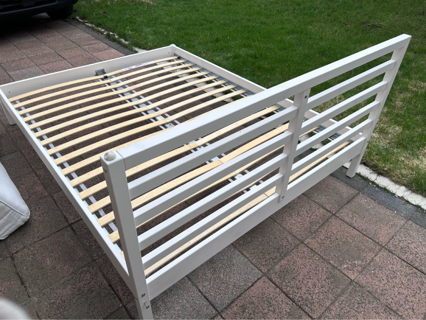 IKEA White Bed Frame with Slatted Base - photo 5