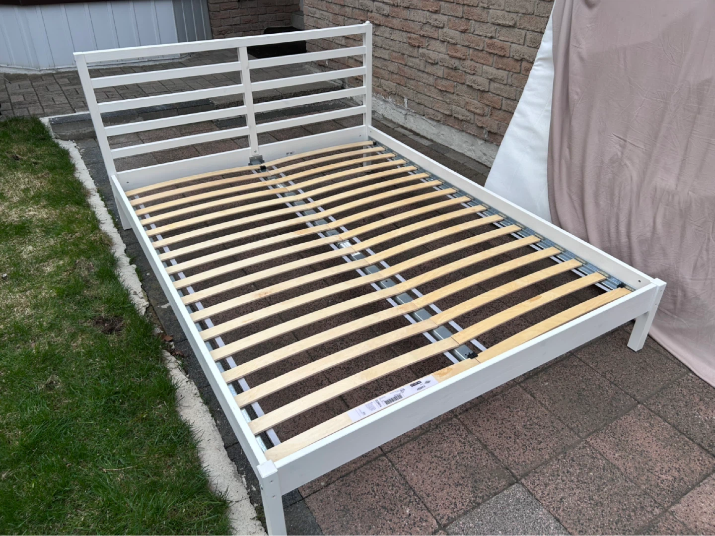 IKEA White Bed Frame with Slatted Base - photo 3