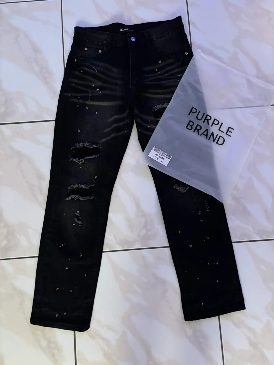 Purple Brand Jeans Taille 30 Noir Délavé