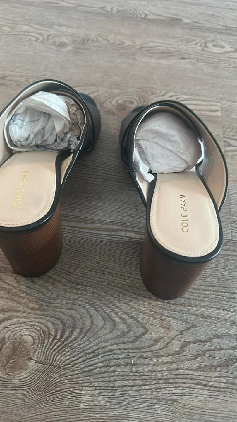 Cole Haan Black Mule Block Heel Sandals - Size 8.5 - photo 2
