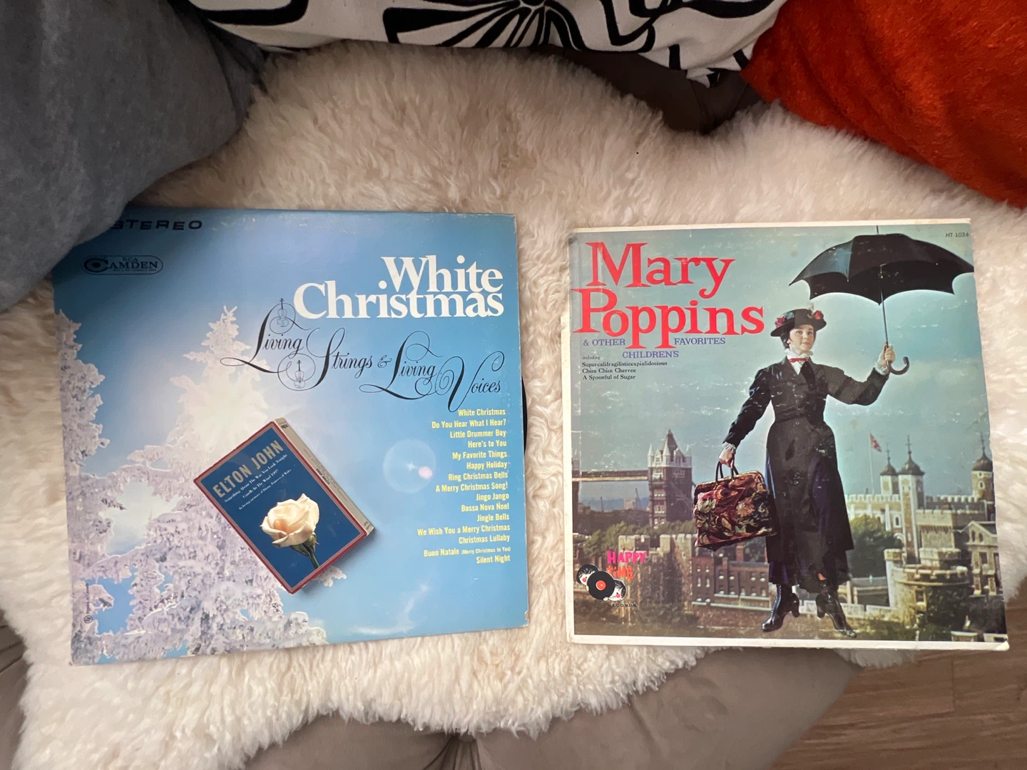 White Christmas & Mary Poppins Vinyl and Elton cassette