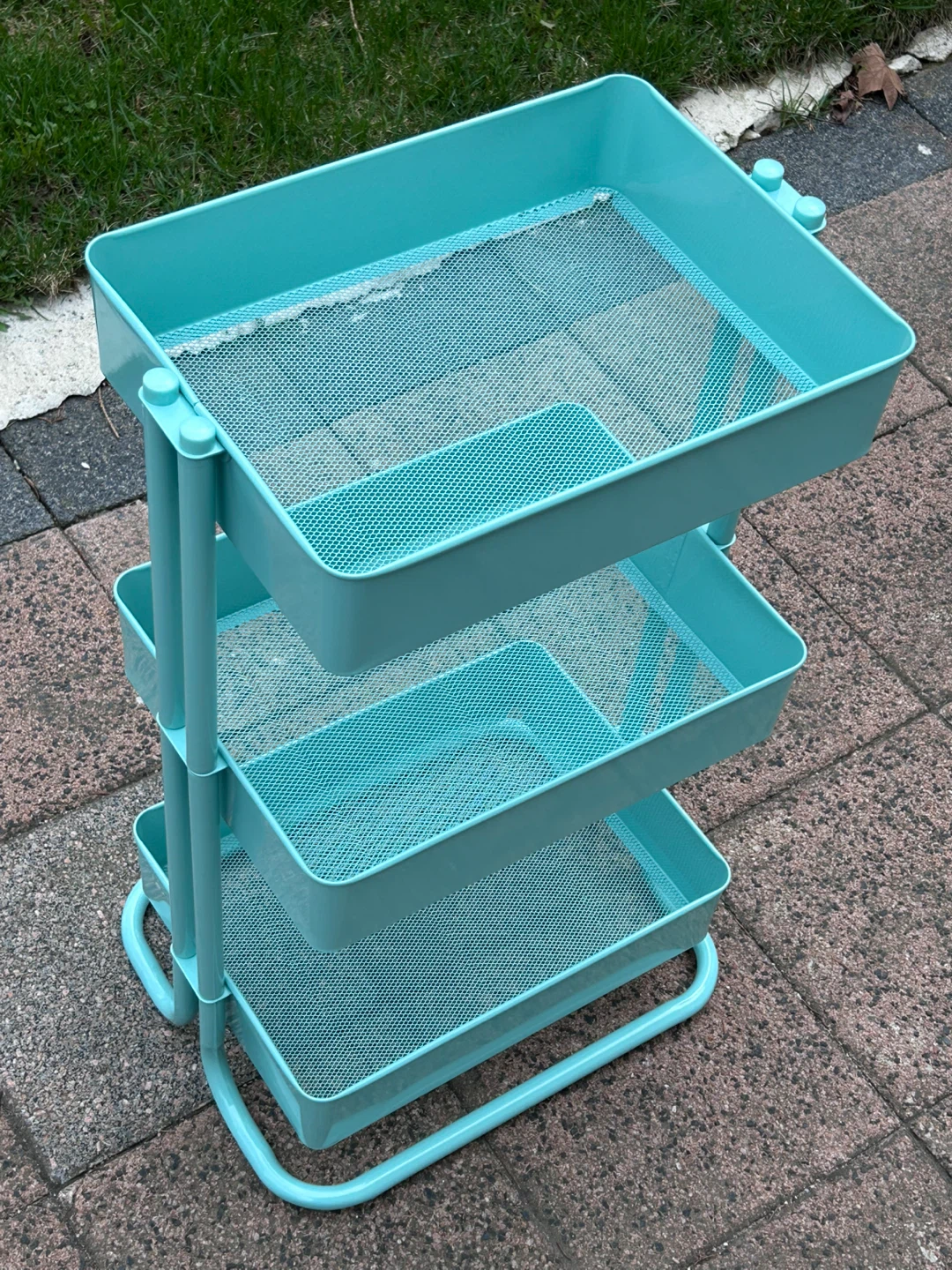 Turquoise 3-Tier Cart