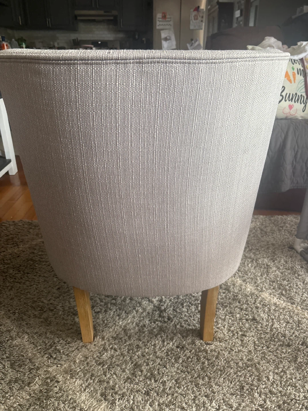 Gray Accent Chair with Wooden Legs - photo 2