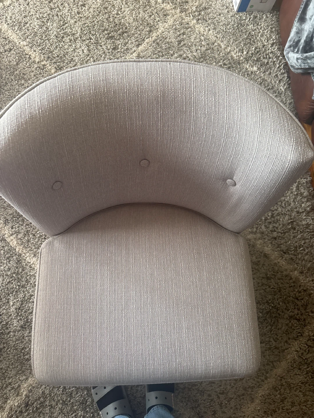 Gray Accent Chair with Wooden Legs