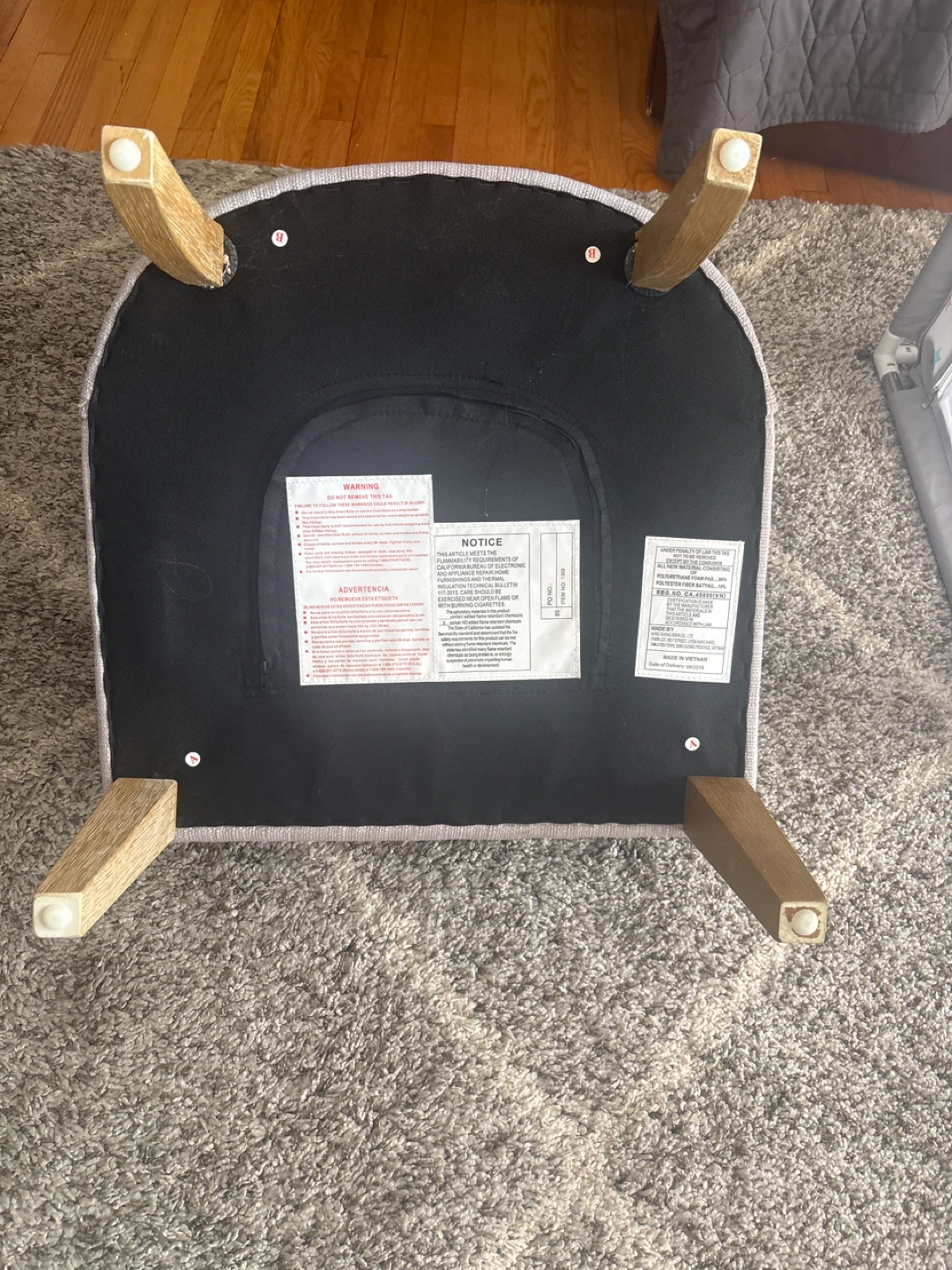 Gray Accent Chair with Wooden Legs - photo 5