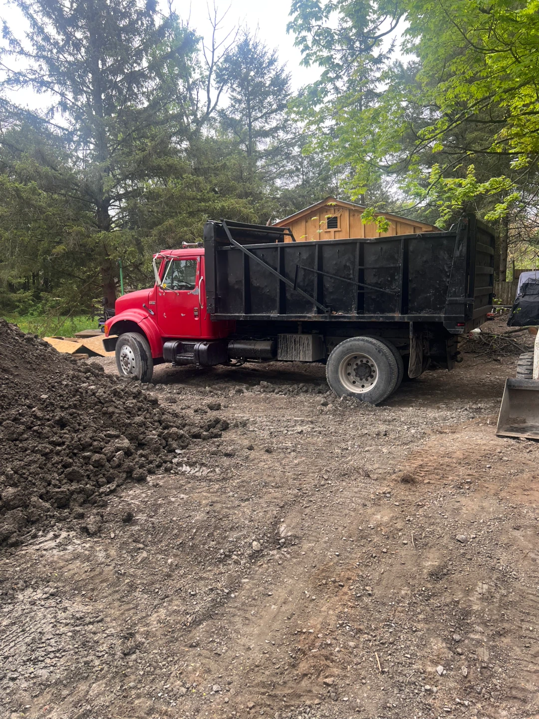Red International Dump Truck