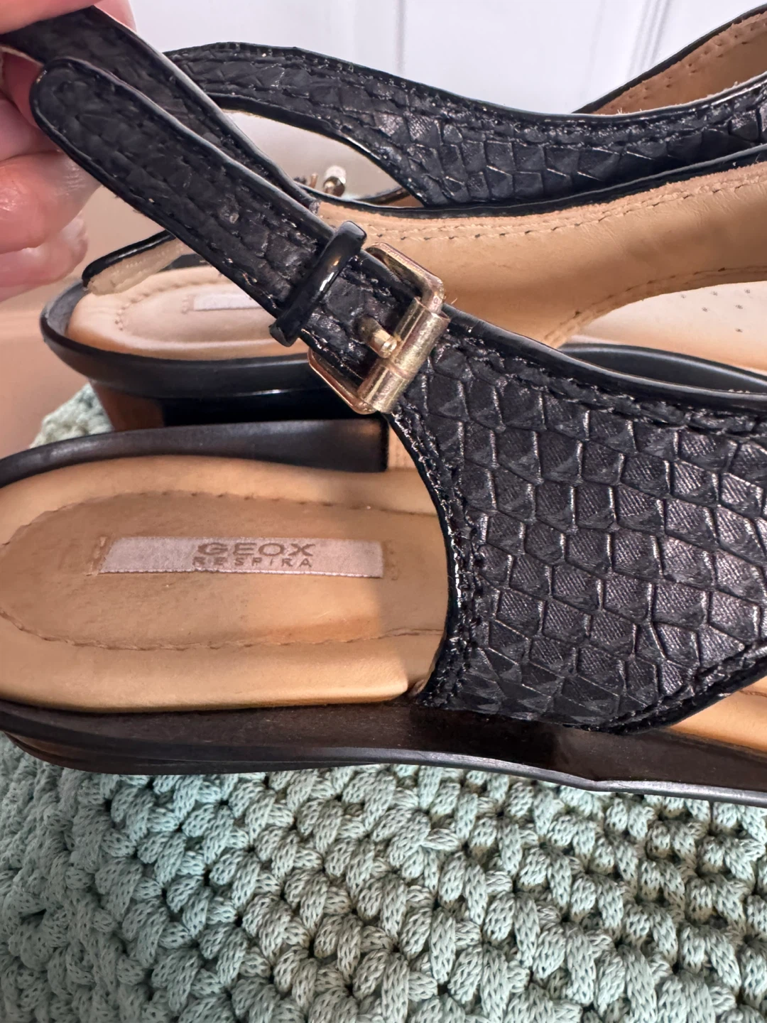 Geox Black T-Strap Sandals - photo 4