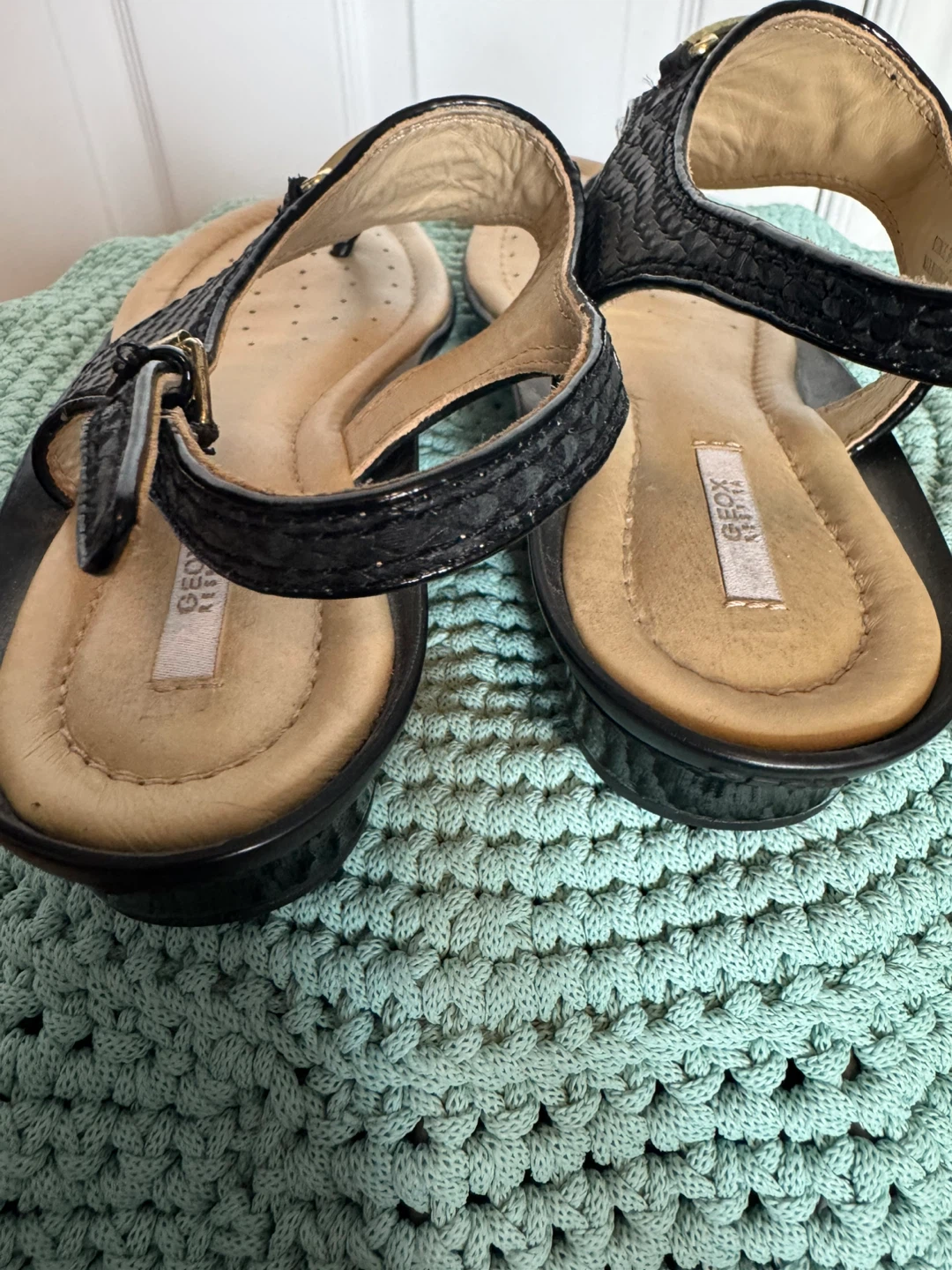 Geox Black T-Strap Sandals - photo 2