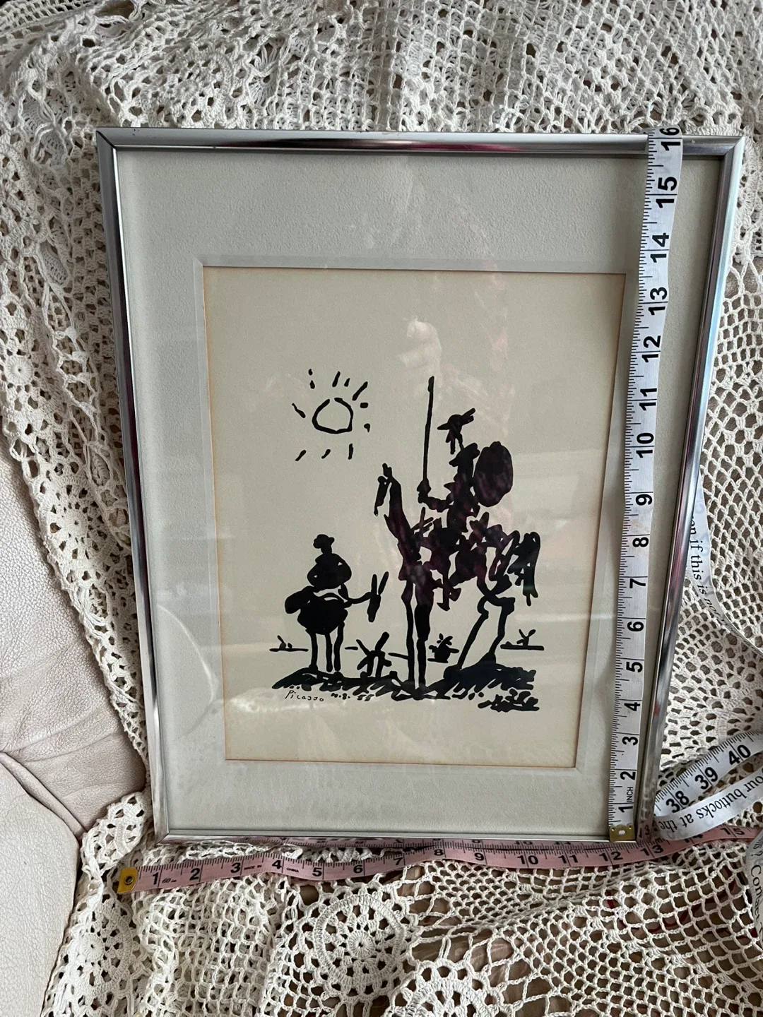 Art- Picasso 1955 Sketch "Don Quixote”, print - photo 2