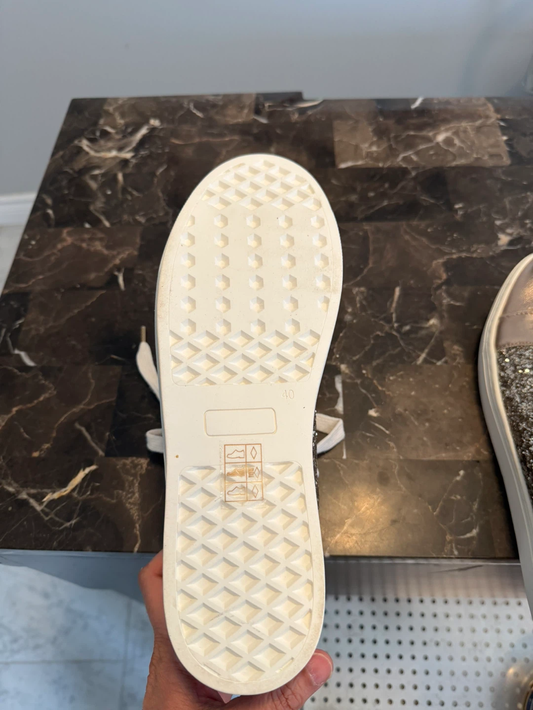 Carvela Rose Gold Glitter Lace-Up Sneakers - photo 4