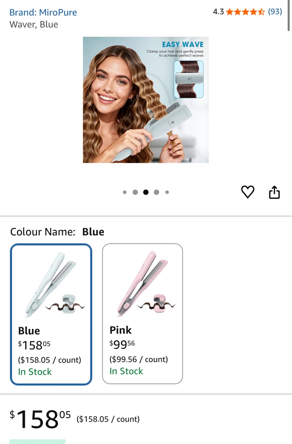 MiroPure Wave Curling Iron - Blue - photo 2