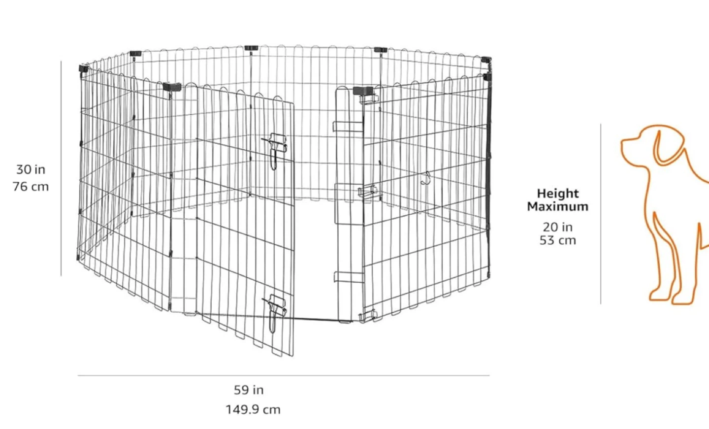 Amazon Basics Foldable Octagonal Dog Playpen Small Black