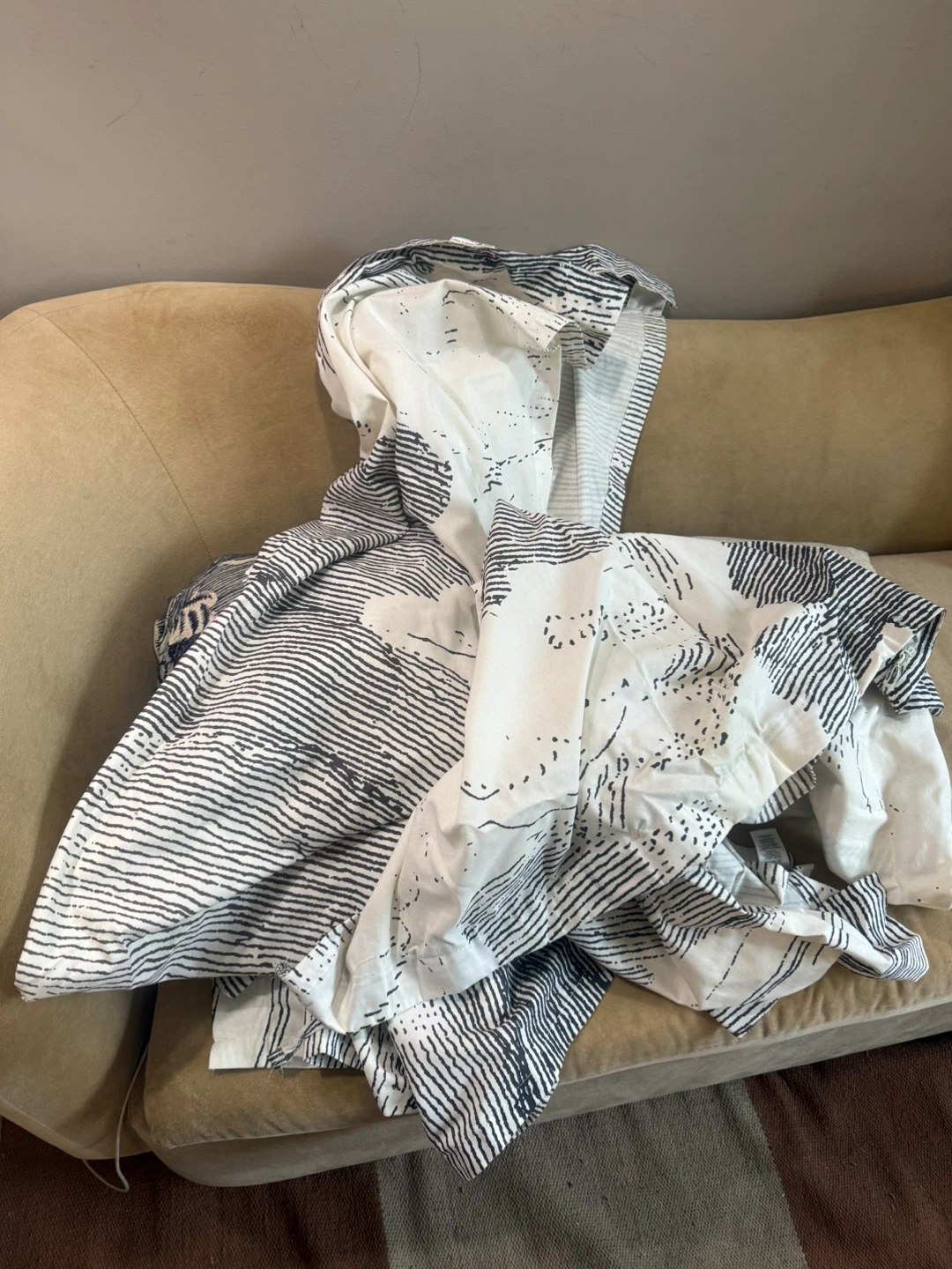 West Elm Cloud Print Cotton Curtains set of 2 48x96" - photo 3