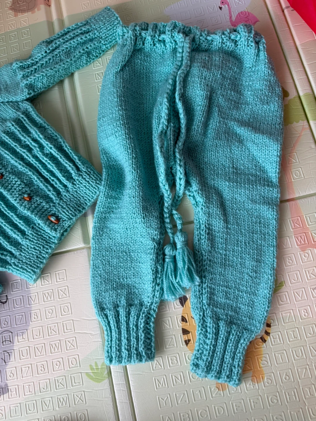 Handmade Baby Knit Cardigan and Pants Set - photo 2