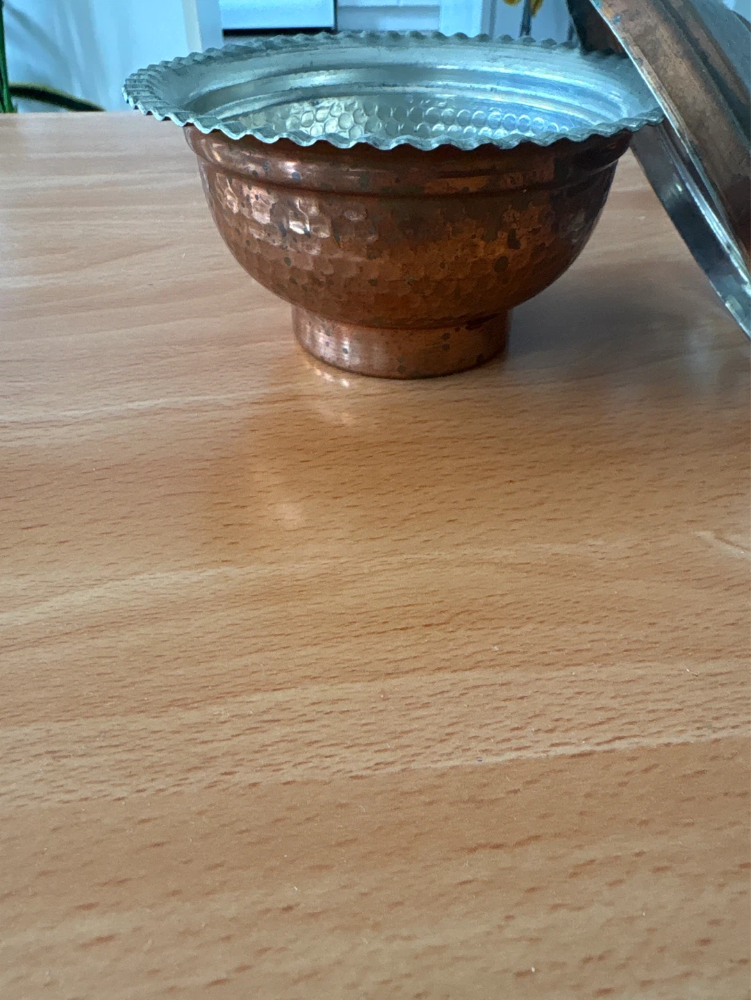Hammered Copper Bowl with Lid - photo 2