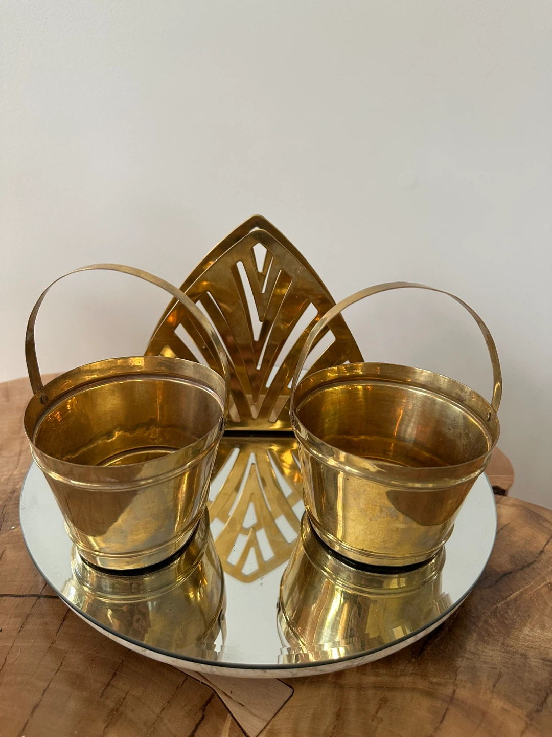 Brass Napkin Holder and Pair of Mini Buckets - photo 2