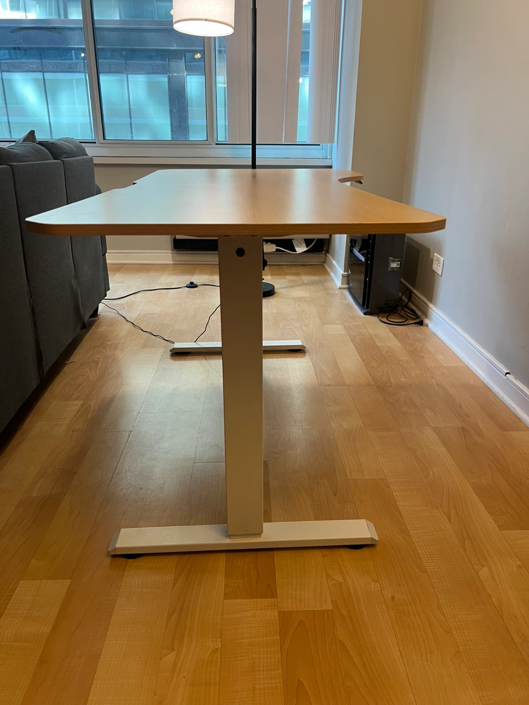 Adjustable Standing Desk - Light Wood Top - photo 3